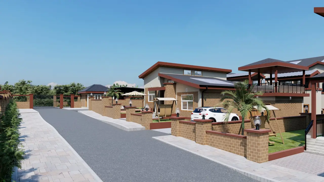 Artist's impression: A proposed estate entrance and homes